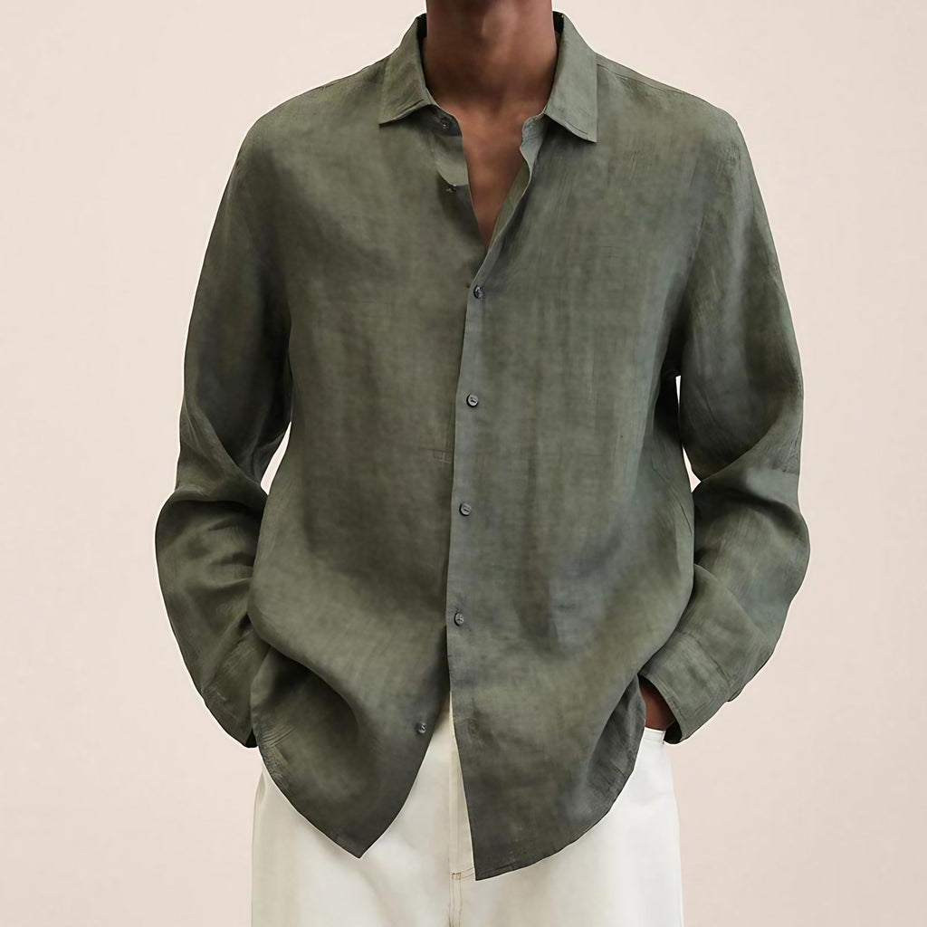 Chemise homme coupe ajustée, douze coloris, du M au 5XL, vert armée