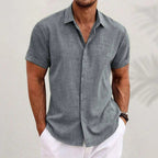 Chemise homme d'été à coupe décontractée, sept coloris, gris