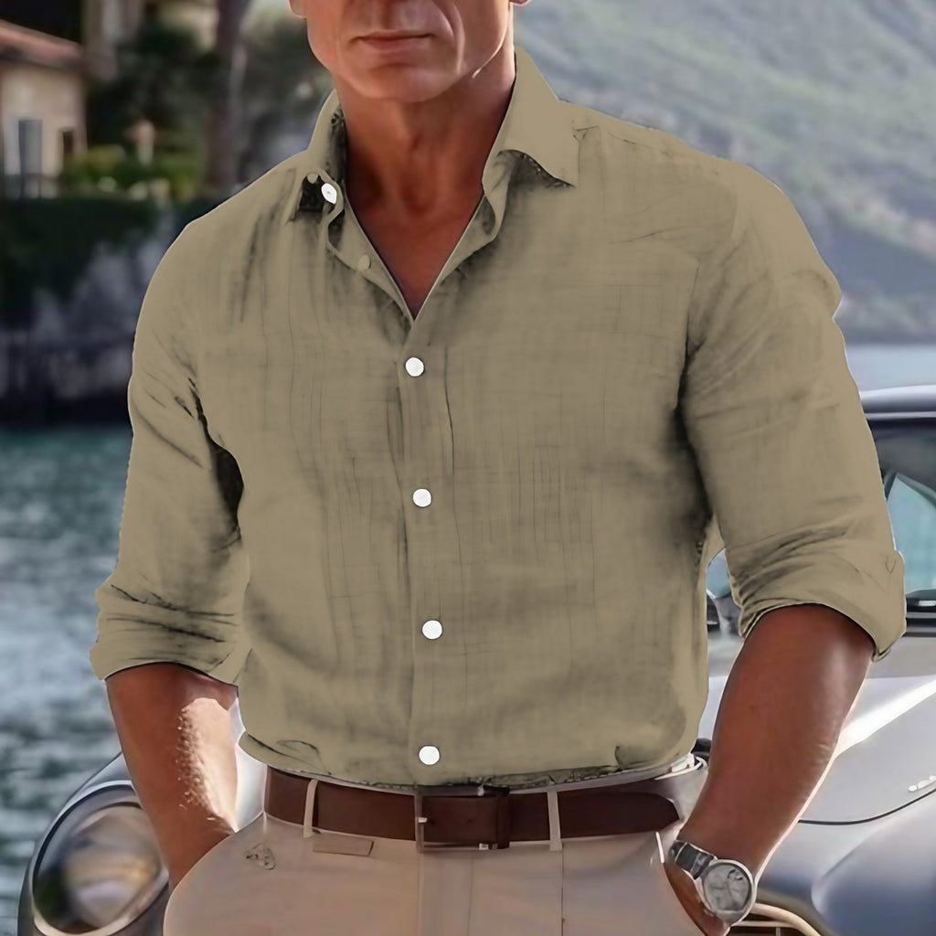Chemise d'été homme légère, cinq coloris, du S au 3XL, kaki