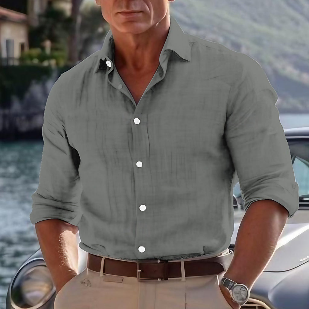 Chemise d'été homme légère, cinq coloris, du S au 3XL, gris foncé