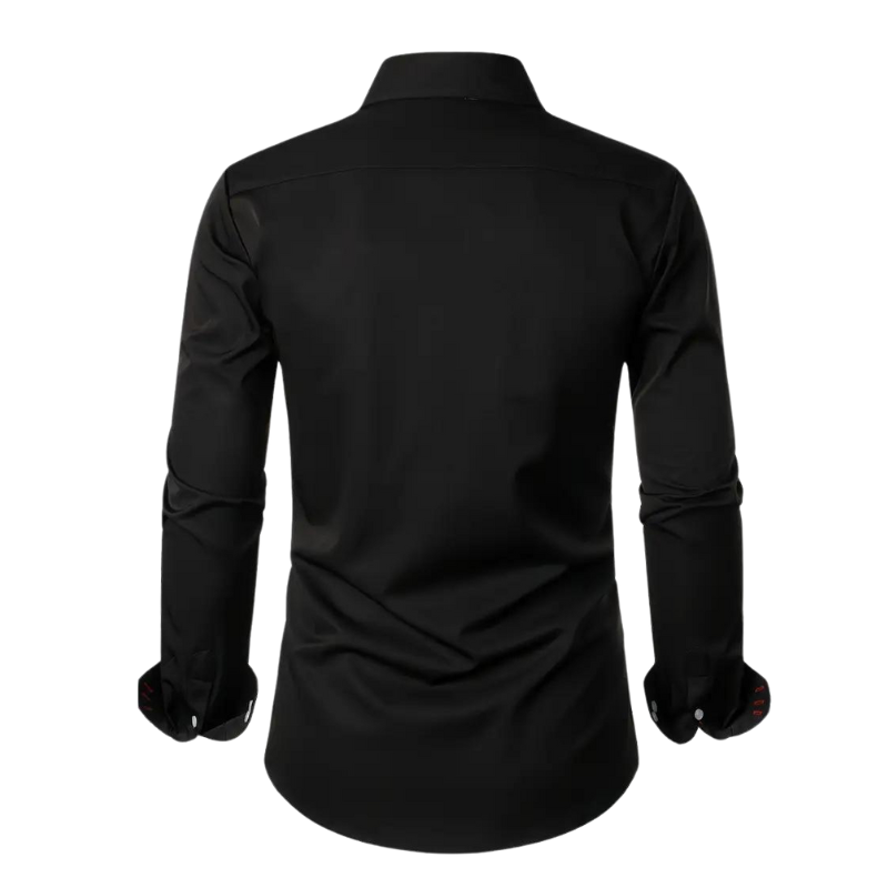 Chemise homme à col classique, manches longues, quatre coloris