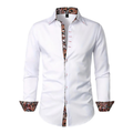 Chemise homme à col classique, manches longues, quatre coloris, blanc