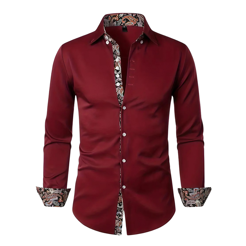 Chemise homme à col classique, manches longues, quatre coloris, blanc