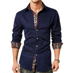 Chemise homme à col classique, manches longues, quatre coloris