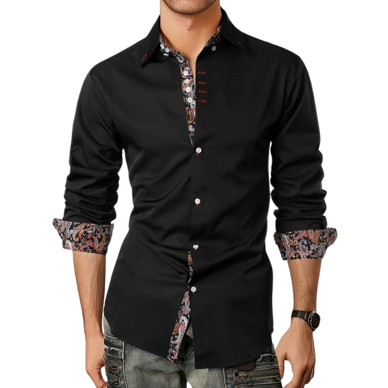 Chemise homme à col classique, manches longues, quatre coloris