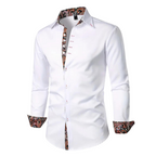 Chemise homme à col classique, manches longues, quatre coloris