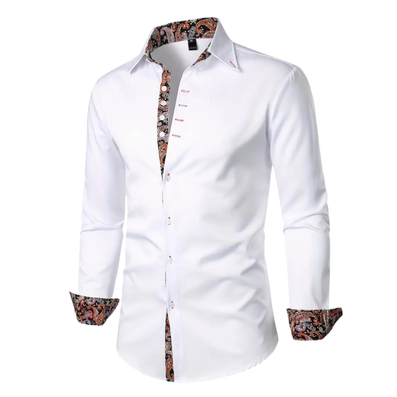 Chemise homme à col classique, manches longues, quatre coloris