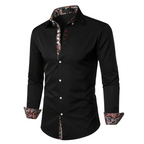 Chemise homme à col classique, manches longues, quatre coloris