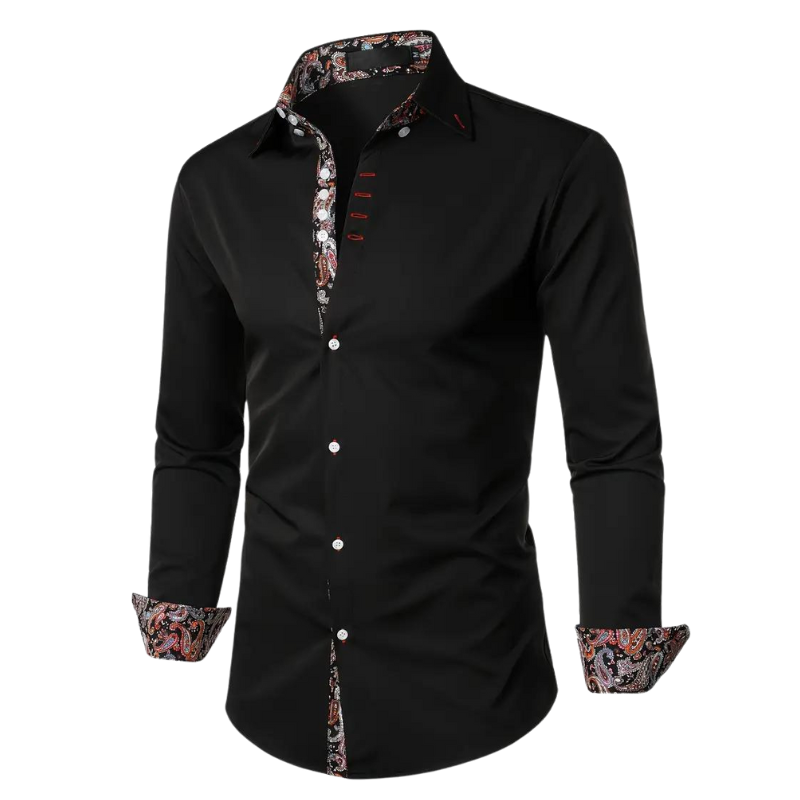 Chemise homme à col classique, manches longues, quatre coloris