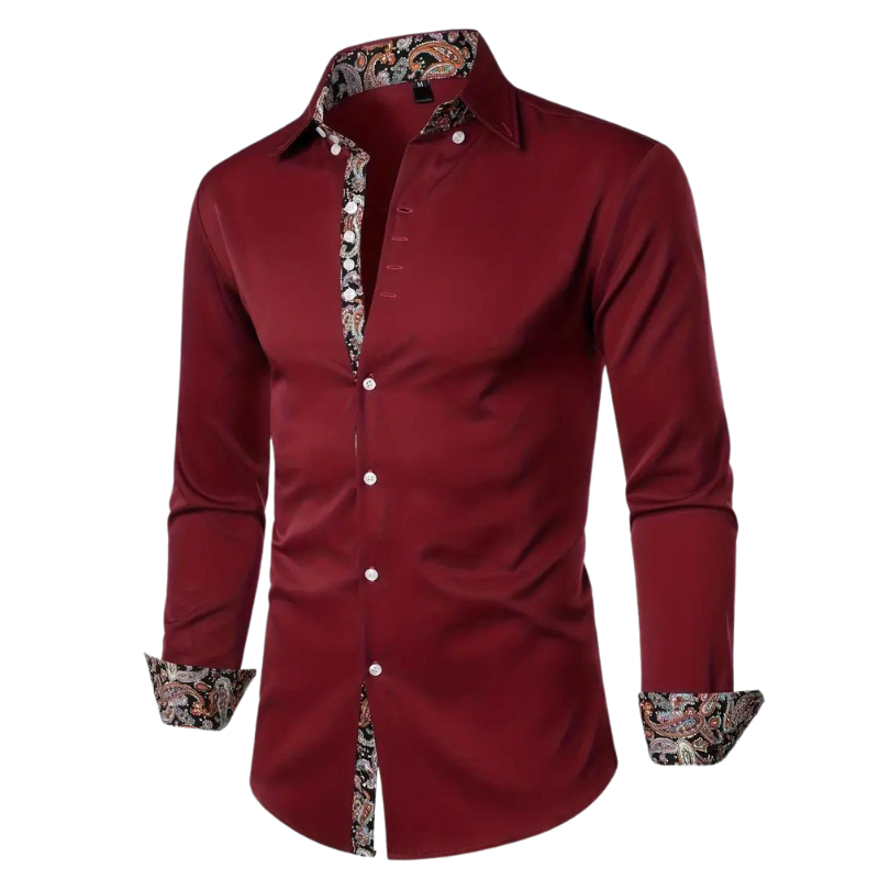 Chemise homme à col classique, manches longues, quatre coloris