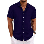 Chemise rayée homme à fines rayures, quinze coloris, bleu marine