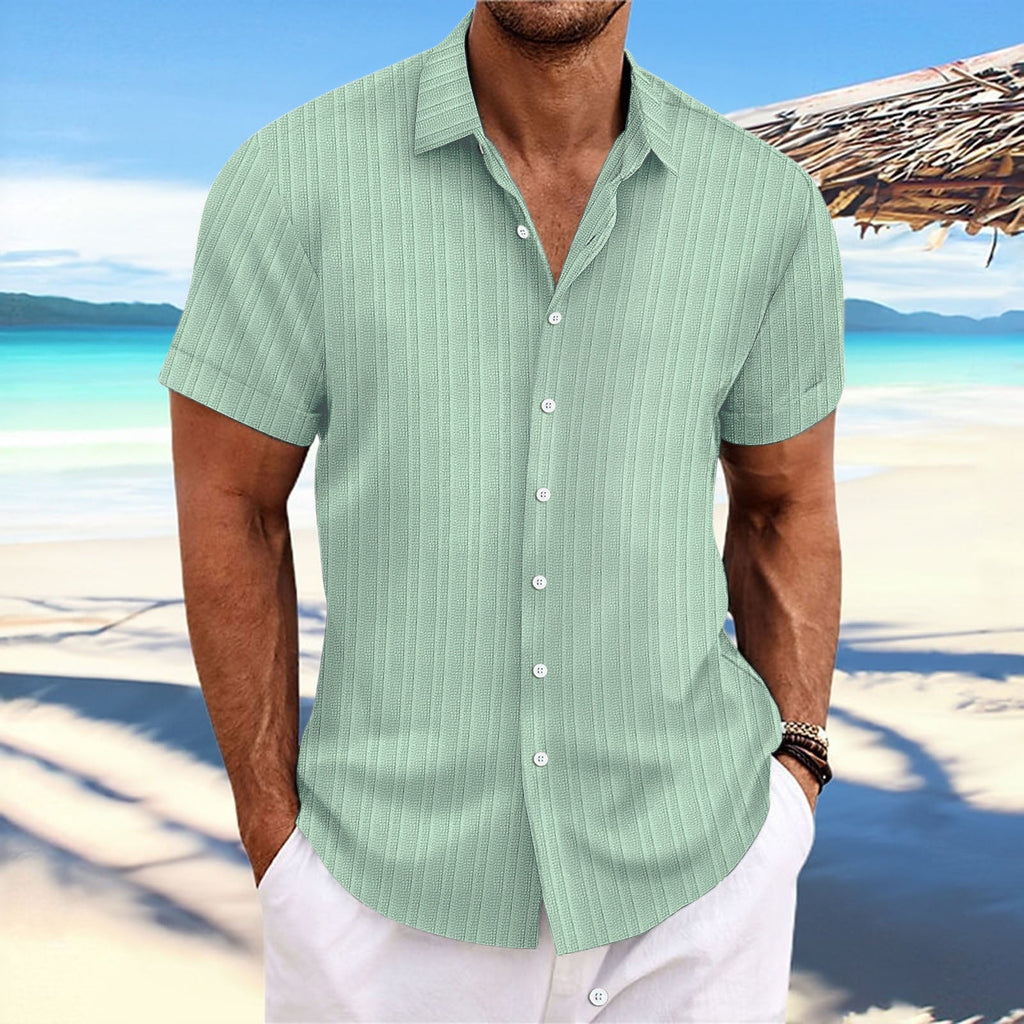 Chemise rayée homme à fines rayures, quinze coloris, vert clair