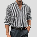 Chemise rayée homme à manches longues, coupe ajustée