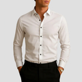 Chemise slim homme à boutons contrastés, six coloris, blanc
