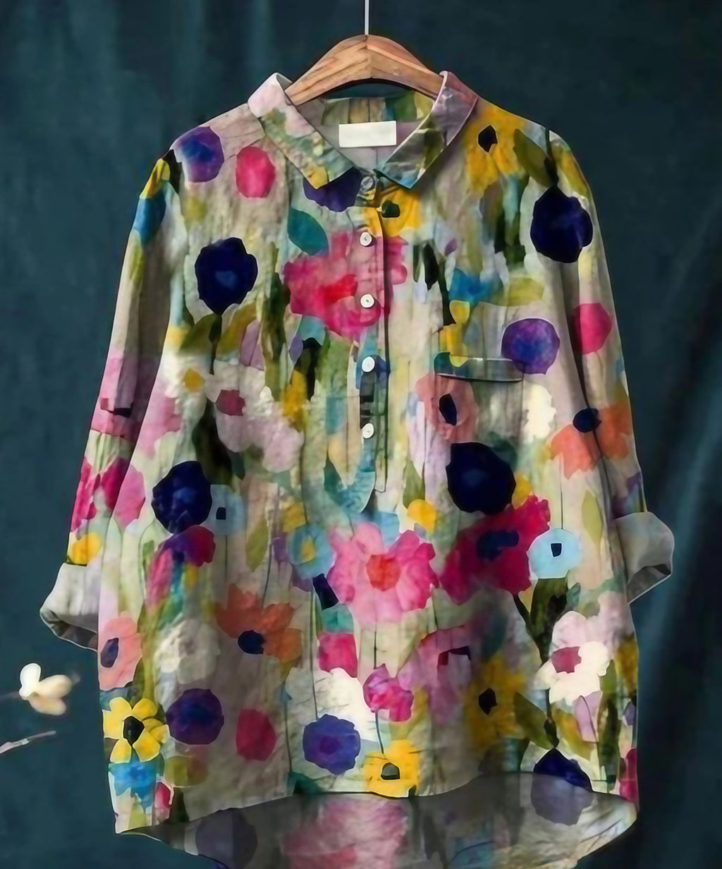 Blouse femme à imprimé fleuri, seize motifs, du S au 3XL