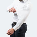 Chemise homme stretch anti-froissement, manches longues, col classique