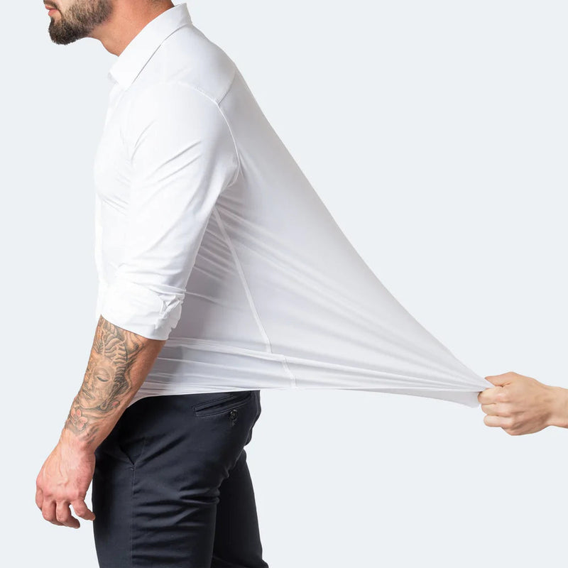 Chemise homme stretch anti-froissement, manches longues, col classique