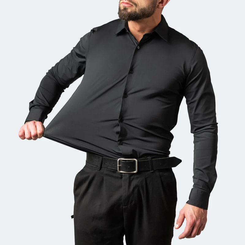 Chemise homme stretch anti-froissement, manches longues, col classique
