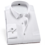 Chemise homme stretch anti-froissement, manches longues, col classique