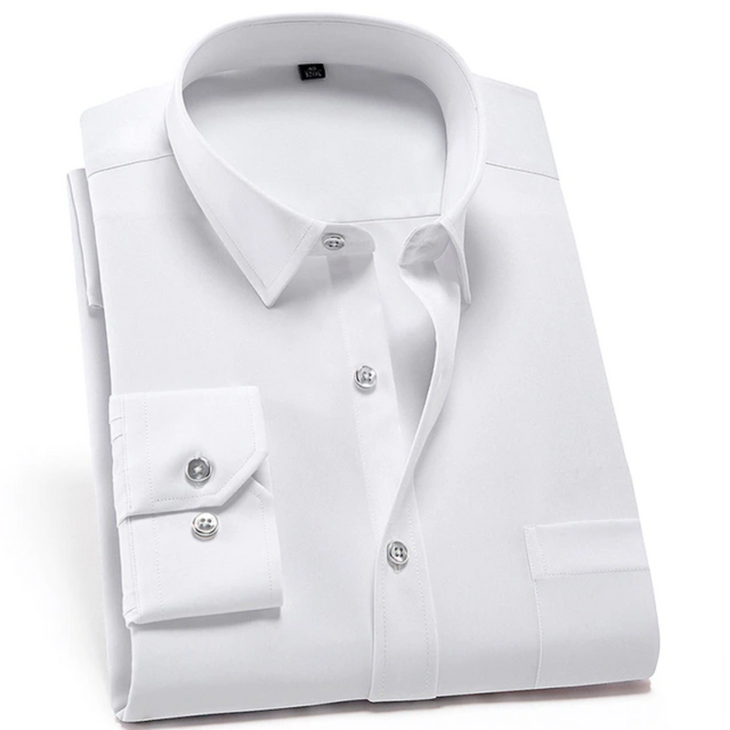 Chemise homme stretch anti-froissement, manches longues, col classique