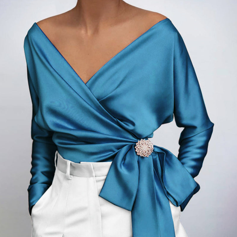Chemisier femme pour l'automne, rose, bleu ou beige, du S au XL