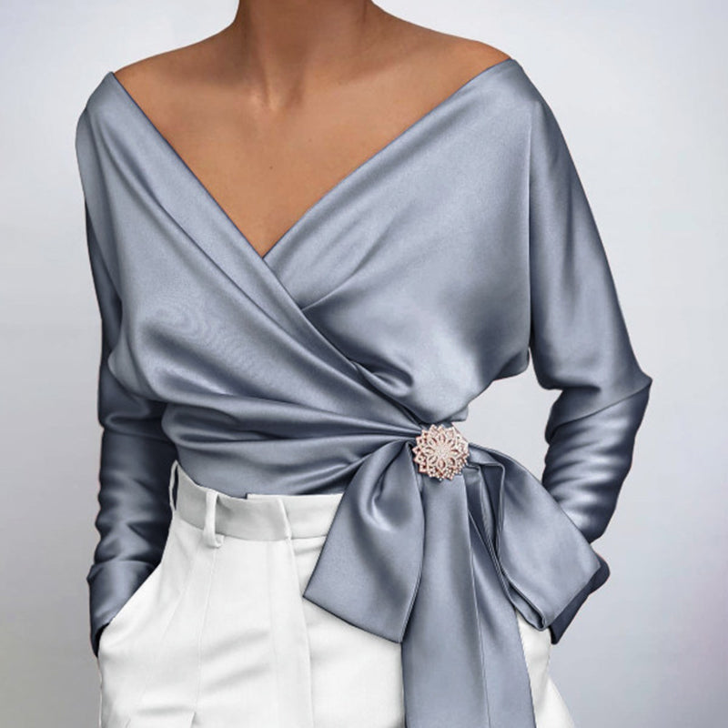 Chemisier femme pour l'automne, rose, bleu ou beige, du S au XL