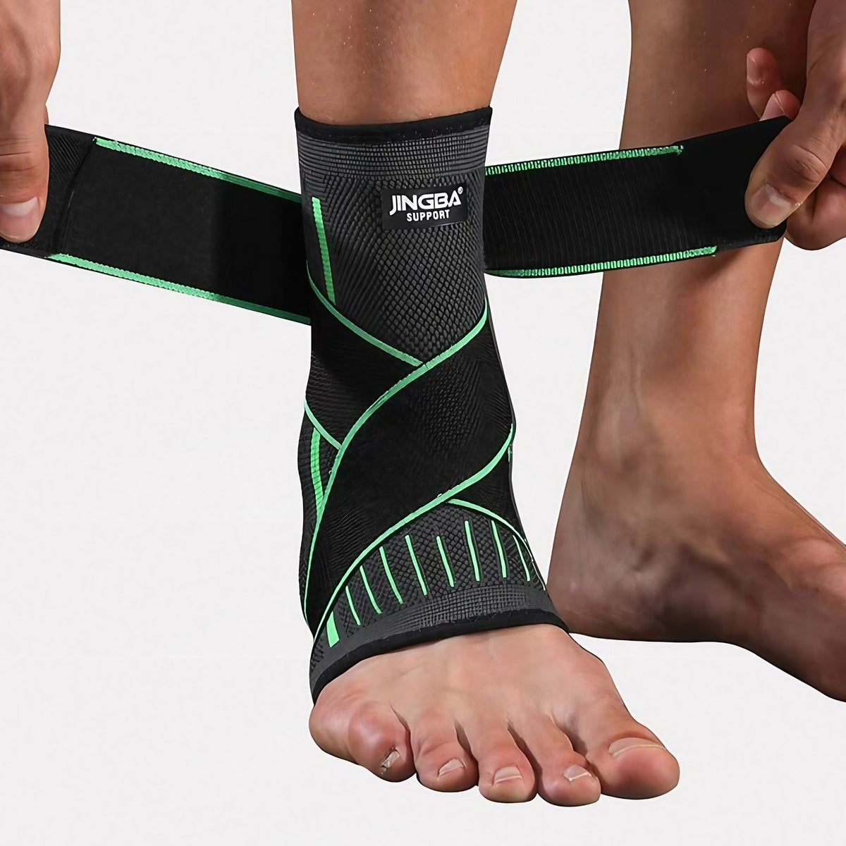 Manchon de compression pour pied et cheville, gris ou vert, vert