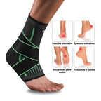 Manchon de compression pour pied et cheville, gris ou vert