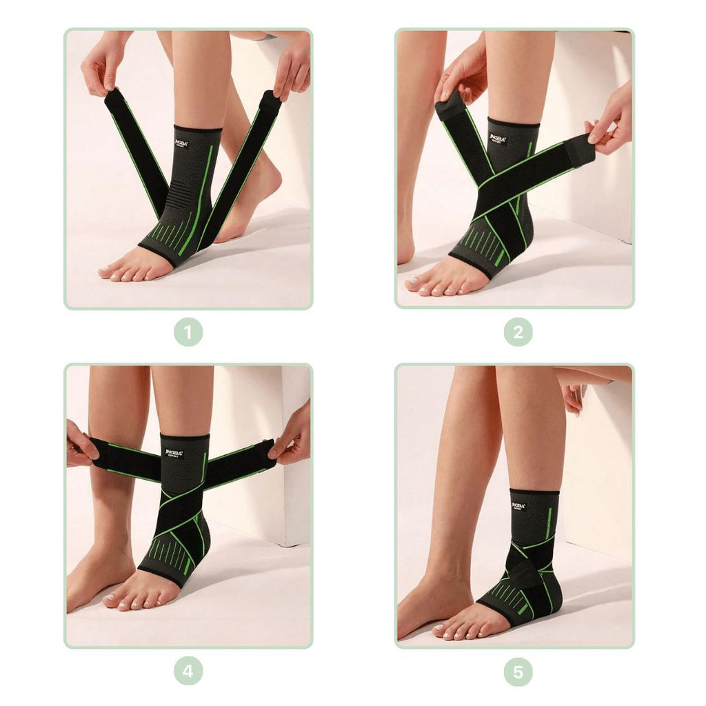 Manchon de compression pour pied et cheville, gris ou vert