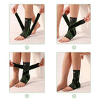 Manchon de compression pour pied et cheville, gris ou vert