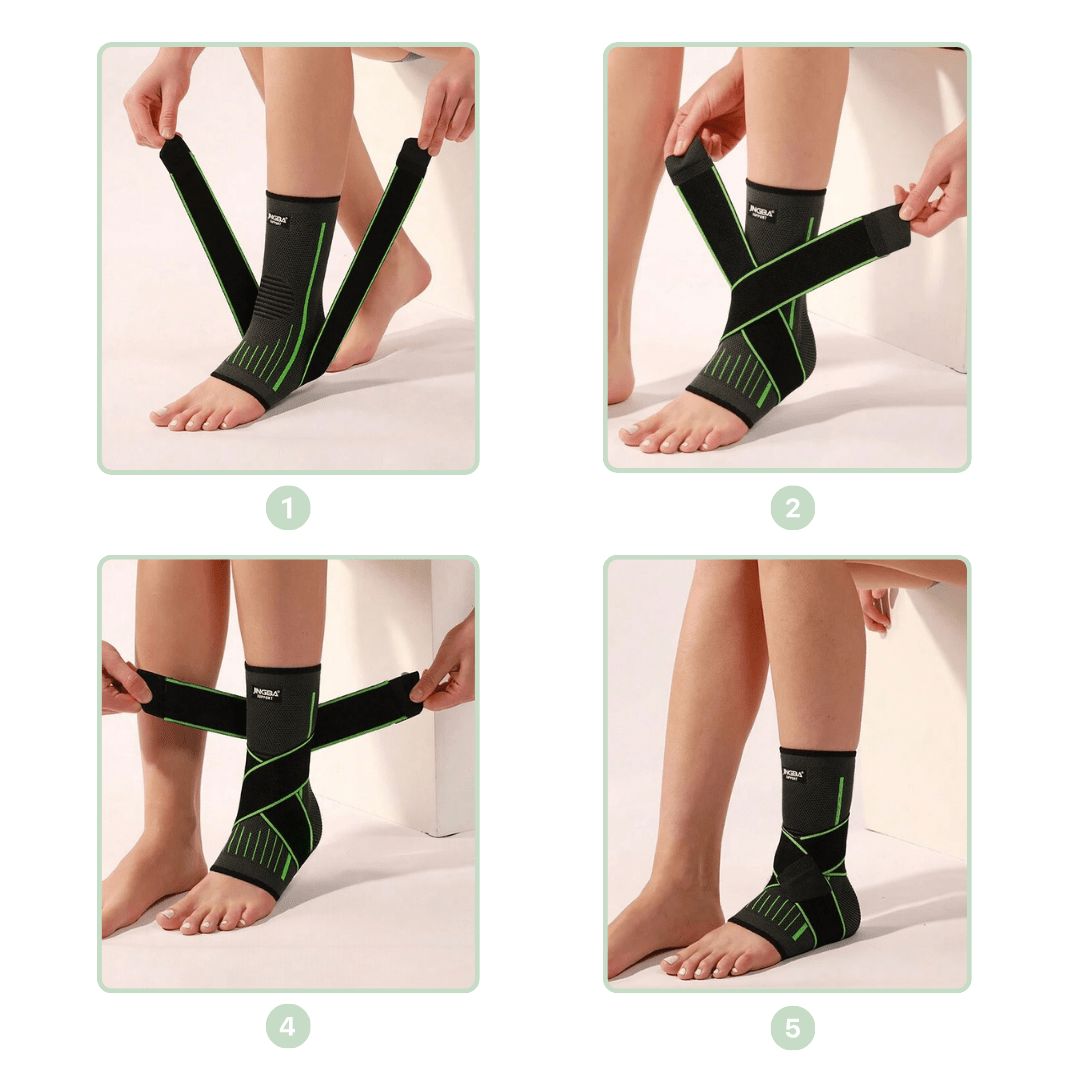 Manchon de compression pour pied et cheville, gris ou vert