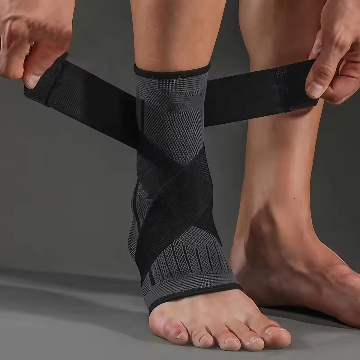 Manchon de compression pour pied et cheville, gris ou vert, gris