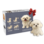 Chiot interactif en peluche pour enfant, blanc ou marron
