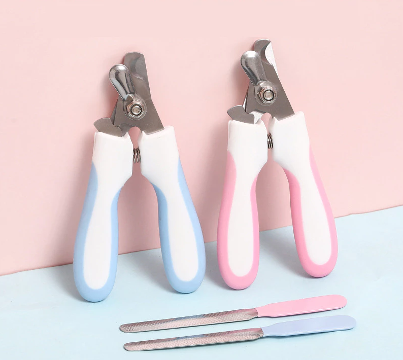 Coupe-griffes pour chien et chat avec lime intégrée, bleu clair