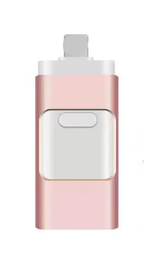 Clé USB à 4 connecteurs pour téléphone, tablette et ordinateur, or rose