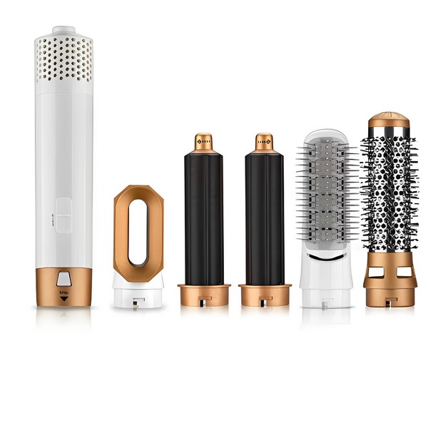 Appareil de coiffure 5 en 1 pour boucler, lisser et onduler, doré