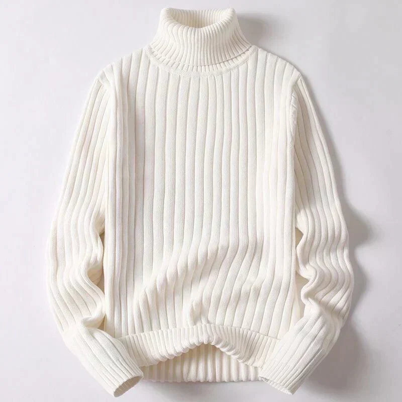 Pull col roulé homme léger, cinq coloris, du S au 3XL, blanc