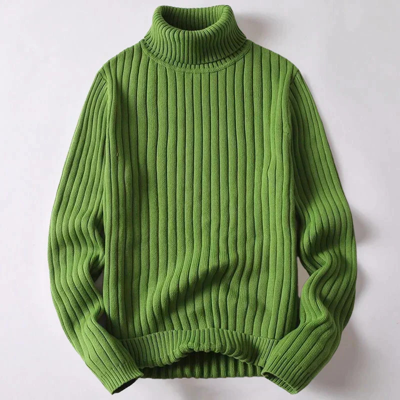 Pull col roulé homme léger, cinq coloris, du S au 3XL, vert