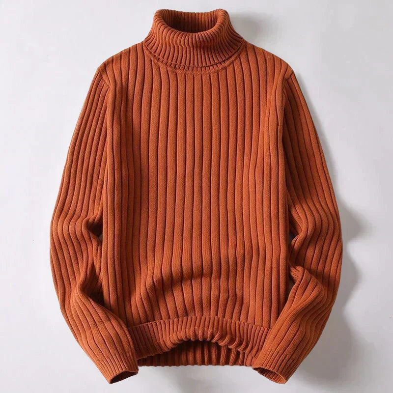 Pull col roulé homme léger, cinq coloris, du S au 3XL, marron