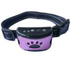 Collier anti-aboiement à vibration pour chien, rechargeable, violet