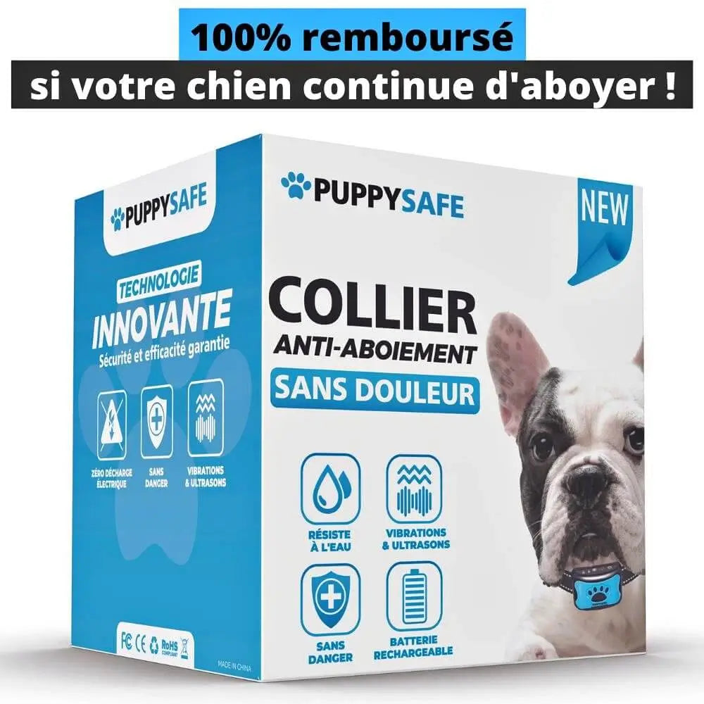 Collier anti-aboiement à vibration pour chien, sans choc