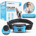 Collier anti-aboiement à vibration pour chien, sans choc, bleu