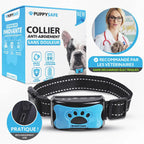 Collier anti-aboiement à vibration pour chien, sans choc, bleu