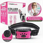 Collier anti-aboiement à vibration pour chien, sans choc, rose