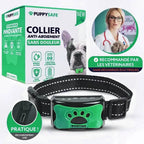 Collier anti-aboiement à vibration pour chien, sans choc, vert