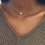 Collier femme trois rangs, pendentif cœur ou croix, doré ou argenté