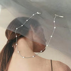 Collier femme trois rangs, pendentif cœur ou croix, doré ou argenté