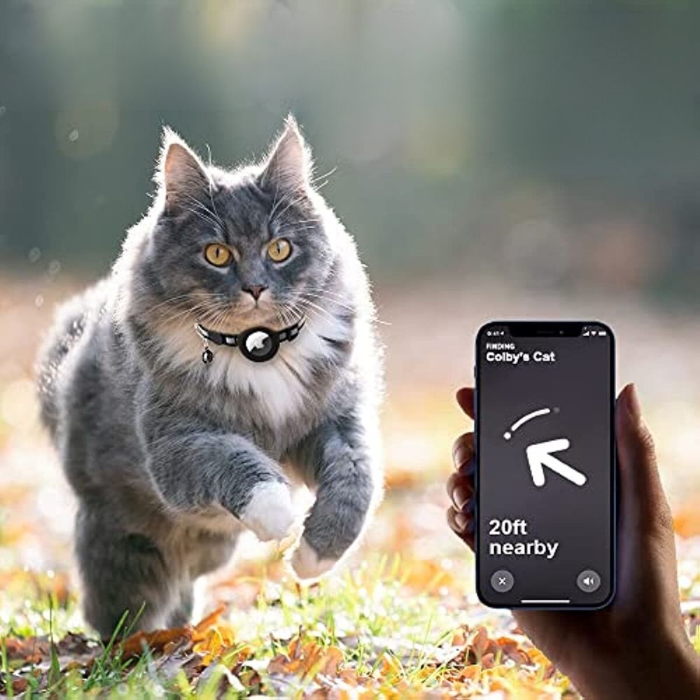 Collier chat réfléchissant à clochette, avec ou sans traceur