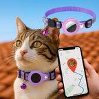 Collier pour chat en nylon réfléchissant, clochette, six coloris, pourpre