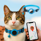 Collier pour chat en nylon réfléchissant, clochette, six coloris, bleu ciel